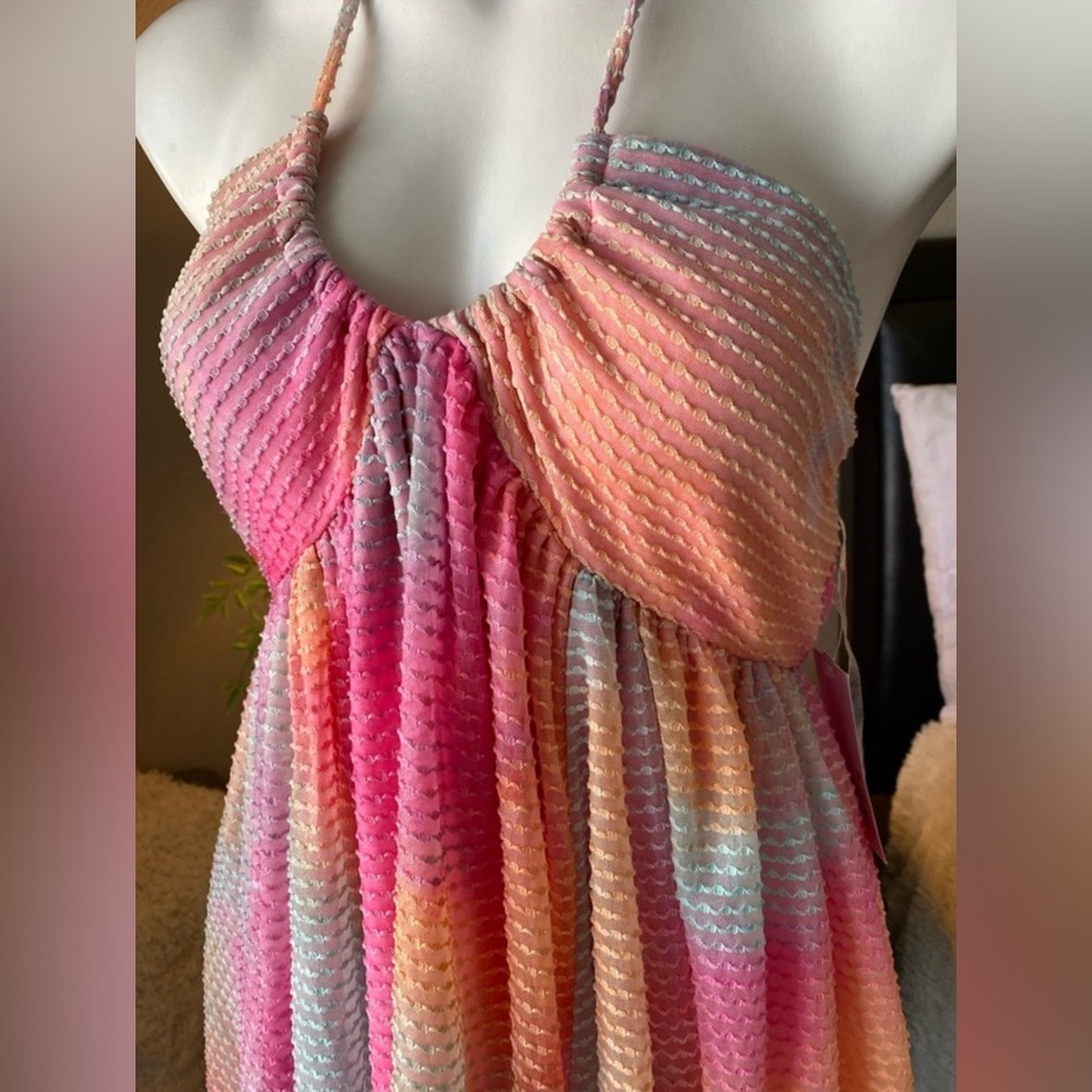 WILD FABLE Pink tie-dye sleeveless baby doll dress NWT